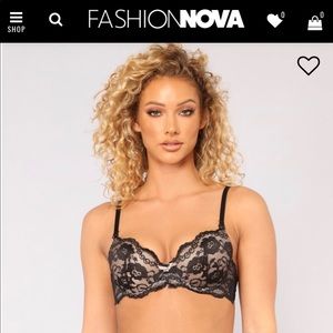 Fashion Nova black and pink bra